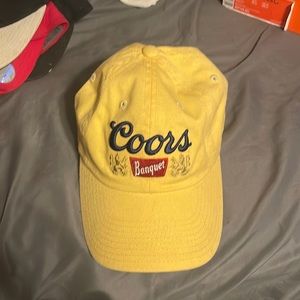 Yellow coors banquet hat